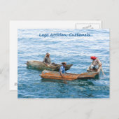 Lago Atitlan vissers op het briefkaart van het mee (Voorkant / Achterkant)
