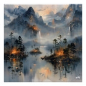 Lago de Montañas: Impresionista y Realista Perfect Poster (Voorkant)