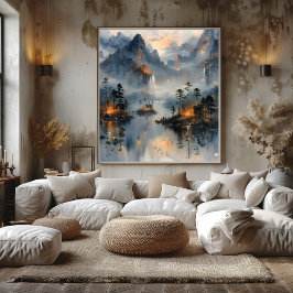 Lago de Montañas: Impresionista y Realista Perfect Poster