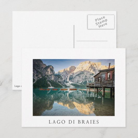 Lago di Braies in de Dolomieten in Italië Briefkaart (Voorkant / Achterkant)