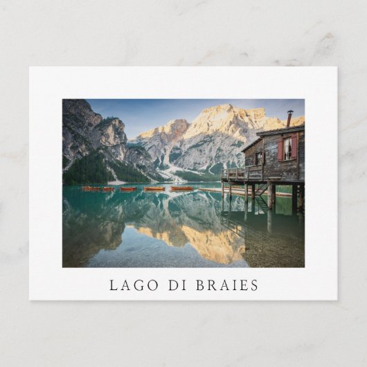 Lago di Braies in de Dolomieten in Italië Briefkaart (Voorkant)
