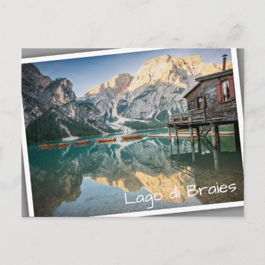 Lago di Braies in de Dolomieten in Italië Briefkaart (Voorkant)