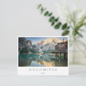 Lago di Braies in de Dolomieten in Italië Briefkaart (Staand voorkant)
