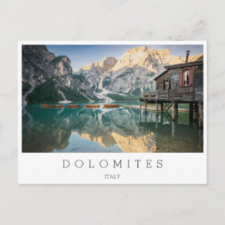 Lago di Braies in de Dolomieten in Italië Briefkaart