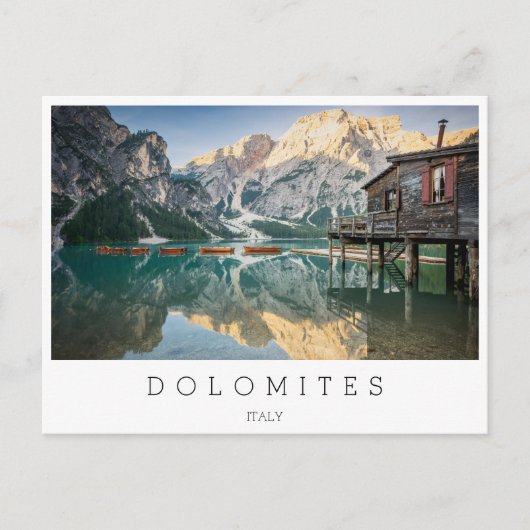 Lago di Braies in de Dolomieten in Italië Briefkaart (Voorkant)