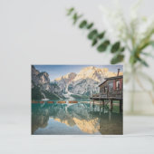 Lago di Braies in de Dolomieten in Italië Briefkaart (Staand voorkant)