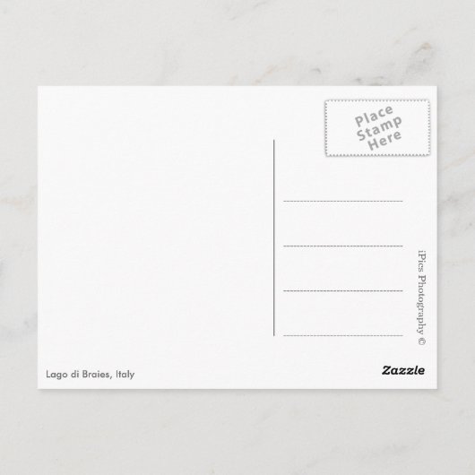 Lago di Braies in de Dolomieten in Italië Briefkaart (Achterkant)