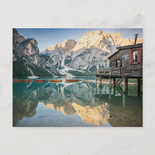 Lago di Braies in de Dolomieten in Italië Briefkaart (Voorkant)