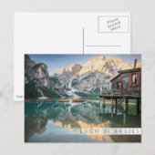 Lago di Braies in de Dolomieten in Italië Briefkaart