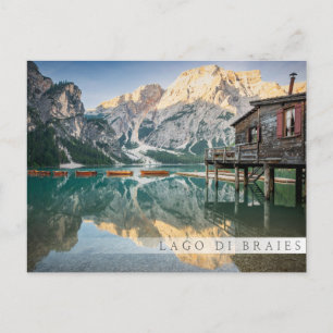 Lago di Braies in de Dolomieten in Italië Briefkaart
