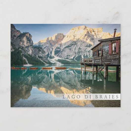 Lago di Braies in de Dolomieten in Italië Briefkaart