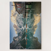 Lago di Braies in de Dolomieten in Italië Legpuzzel (Verticaal)