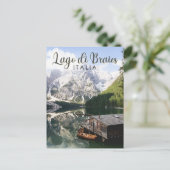 Lago di Braies Italy Travel Art  Briefkaart (Staand voorkant)
