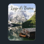 Lago di Braies Italy Travel Art  Magneet<br><div class="desc">Lago di Braies vector art design. Het Braies-meer is een meer in de Prags-Dolomites in Zuid-Tirol,  Italië.</div>