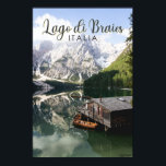 Lago di Braies Italy Travel Art  Poster<br><div class="desc">Lago di Braies vector art design. Het Braies-meer is een meer in de Prags-Dolomites in Zuid-Tirol,  Italië.</div>