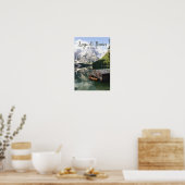 Lago di Braies Italy Travel Art  Poster (Keuken)