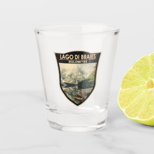 Lago di Braies Italy Travel Art  Shot Glas