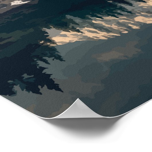 Lago di Carezza , italiaanse reisillustratie Poster (Hoek)