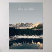 Lago di Carezza , italiaanse reisillustratie Poster (Voorkant)