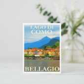 Lago di Como, Bellagio, Italy, Retro Travel Briefkaart (Staand voorkant)