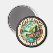 Lago di Como Italia Illustratie Reizen Art Badge Magneet (Voorkant / Achterkant)