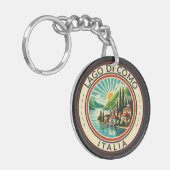 Lago di Como Italia Illustratie Reizen Art Badge Sleutelhanger (Voorkant Links)
