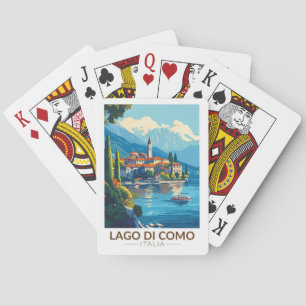 Lago di Como Italia Lombardia Travel Art Vintage Pokerkaarten