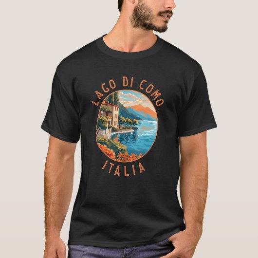 Lago di Como Italia Noodcirkel T-shirt (Voorkant)