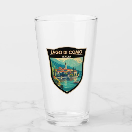 Lago di Como Italia Travel Art Badge Glas (Voorkant)