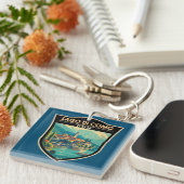 Lago di Como Italia Travel Art Badge Sleutelhanger (Voorkant Rechts)