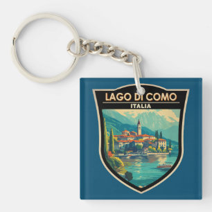Lago di Como Italia Travel Art Badge Sleutelhanger