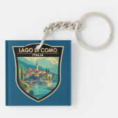 Lago di Como Italia Travel Art Badge Sleutelhanger (Achterkant)