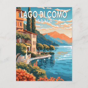 Lago di Como Italia Travel Art  Briefkaart