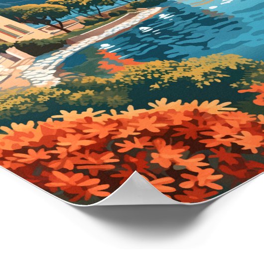 Lago di Como Italia Travel Art  Poster (Hoek)