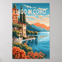 Lago di Como Italia Travel Art 