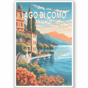 Lago di Como Italia Travel Art  Sticker