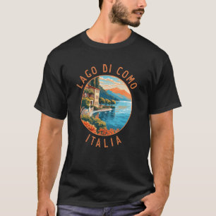 Lago di Como Italië distressed cirkel vintage T-shirt