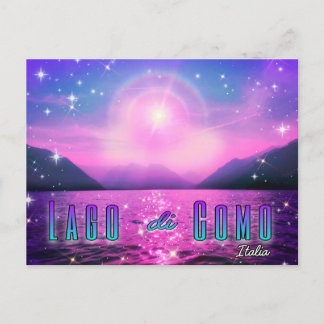 Lago di Como Italië Lake Como Italië Roze Ansichtk Briefkaart