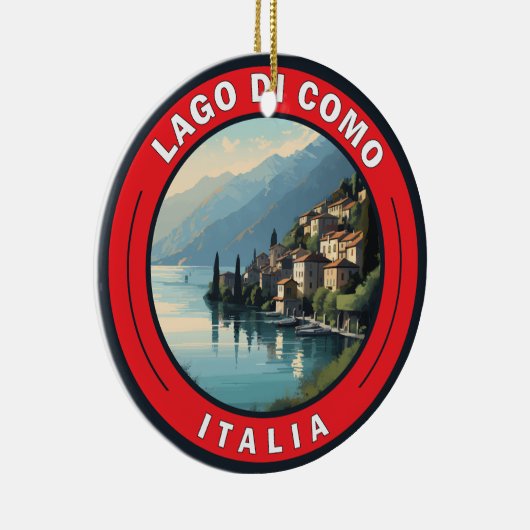 Lago di Como Italy Badge Keramisch Ornament (Rechts)
