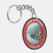 Lago di Como Italy Badge Sleutelhanger (Voorkant Links)