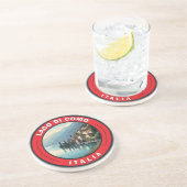 Lago di Como Italy Badge Zandsteen Onderzetter (Zijkant)