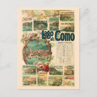 Lago di Como Italy Vintage Poster 1893 Briefkaart