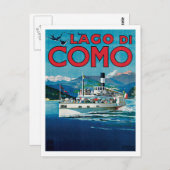 Lago di Como Italy Vintage Travel Briefkaart (Voorkant / Achterkant)