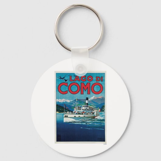 Lago di Como Italy Vintage Travel Sleutelhanger (Voorkant)