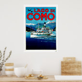 Lago di Como Lake Italy Vintage Travel Poster (Keuken)