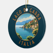 Lago di Garda Italia Retro Distress Circle Keramisch Ornament (Links)
