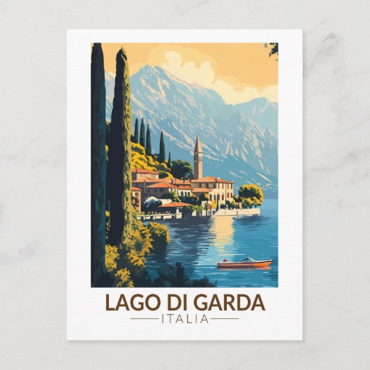 Lago di Garda Italia Travel Art Vintage Briefkaart (Voorkant)