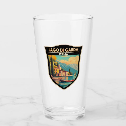 Lago di Garda Italia Travel Art Vintage Glas (Voorkant)