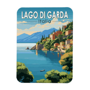 Lago di Garda Italia Travel Art Vintage Magneet