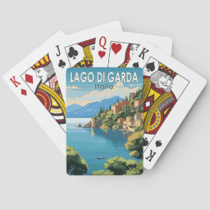 Lago di Garda Italia Travel Art Vintage Pokerkaarten